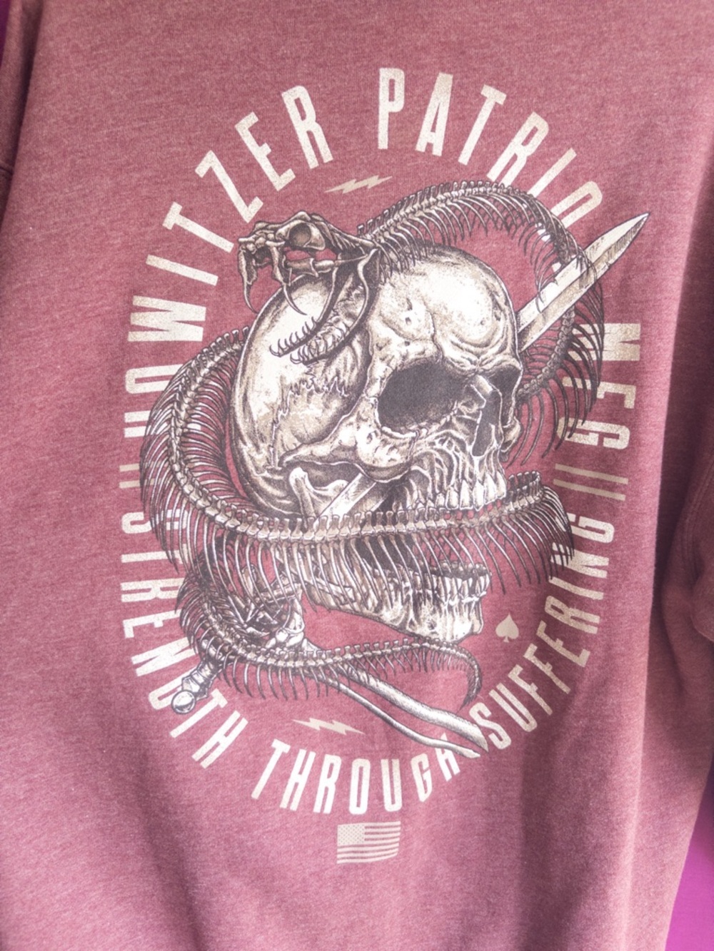 Howitzer Patriot Skull Graphic Hoodie Pullover Size L Mens